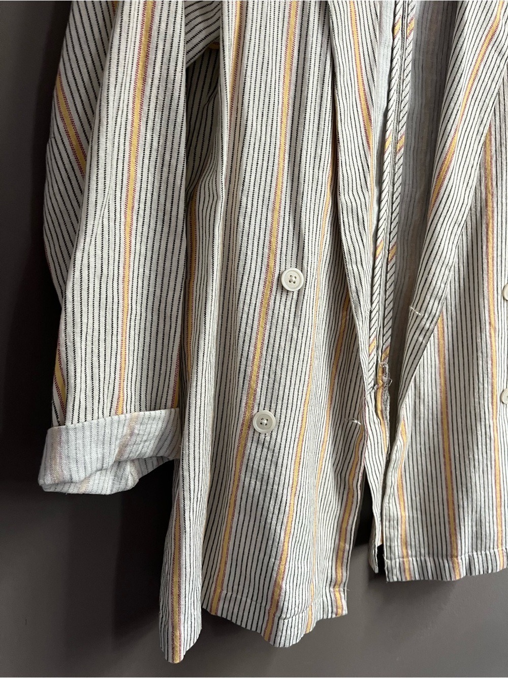 wild fable 90s butter mom style Striped linen-blend Blazer XS summer layers - Picture 5 of 7
